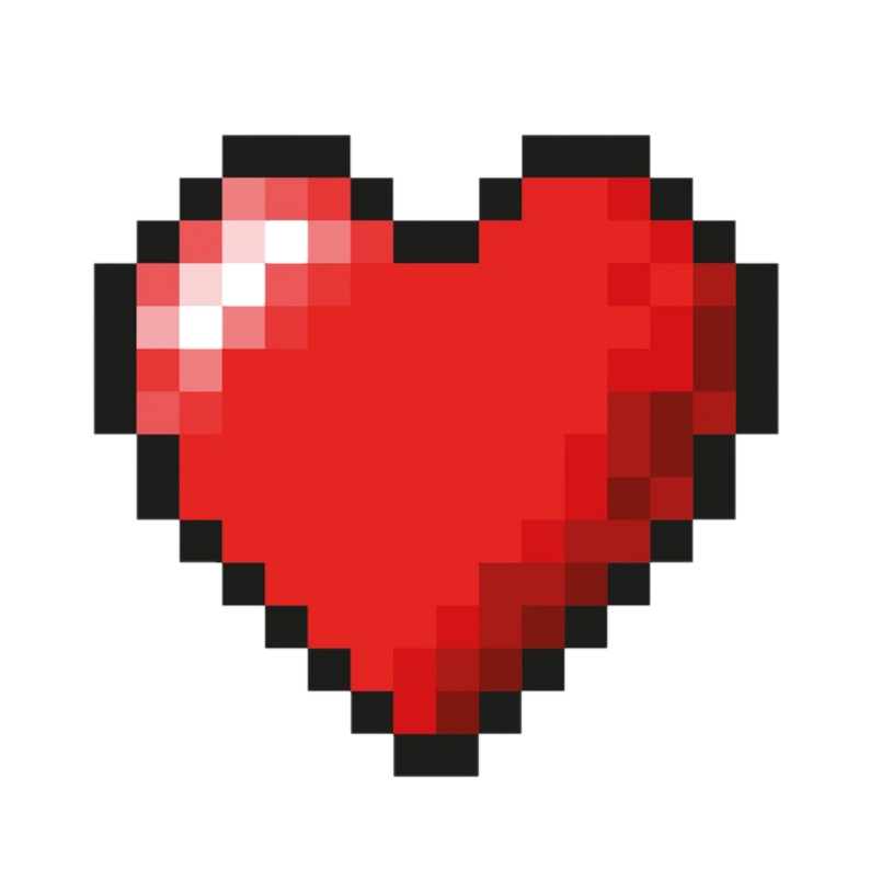 Pixelated red heart shape